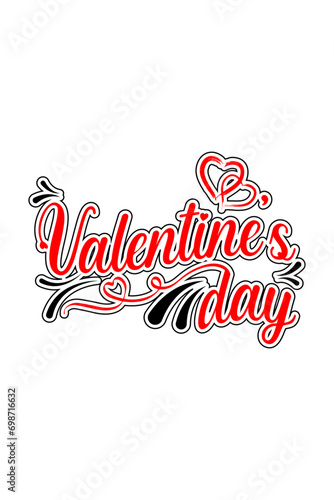 Happy valentine's day 14 February, Valentine's day typography t-shirt design template.  Perfect design for print on the t-shirt. Pro Vector