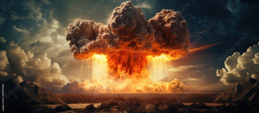 A captivating sight of the explosive detonation. A captivating sight of the explosive detonation.