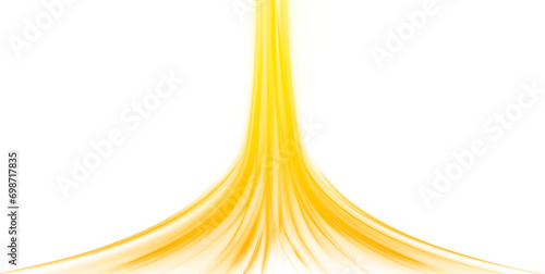 High speed neon light lines in white on a yellow background. Incredible speed on the expressway. Vector illustration for perfect effect with sparkles.	