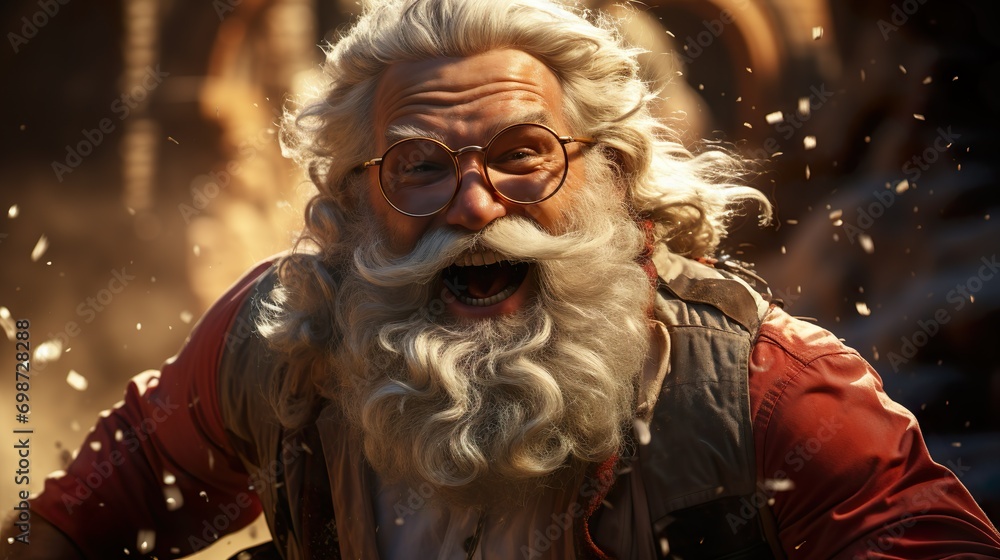 Santa Claus in a hurry