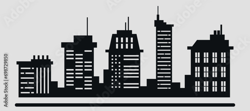 Buildings, cityscape. Vector on the background