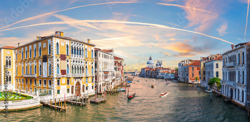 Unique panorama of Grand Canal and medieval houses of Venice, Italy © AlexAnton