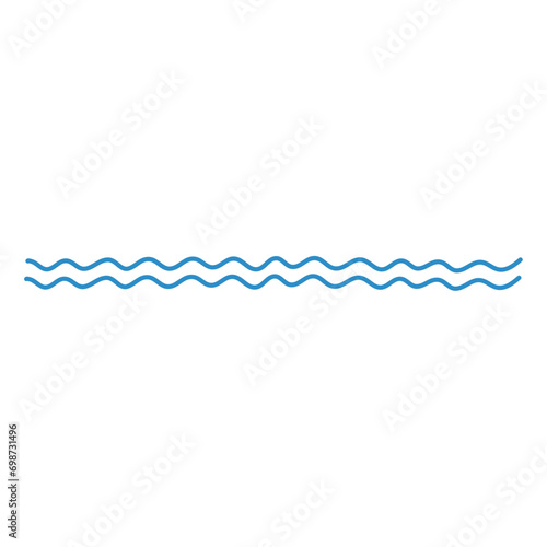 Sea wave line, blue water pattern borders and frames. 