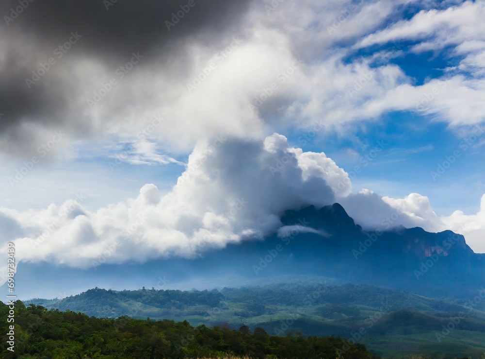 Cloudscape/Clouds over the mountains, landscape/view photography. Ideal for wallpaper/design background.