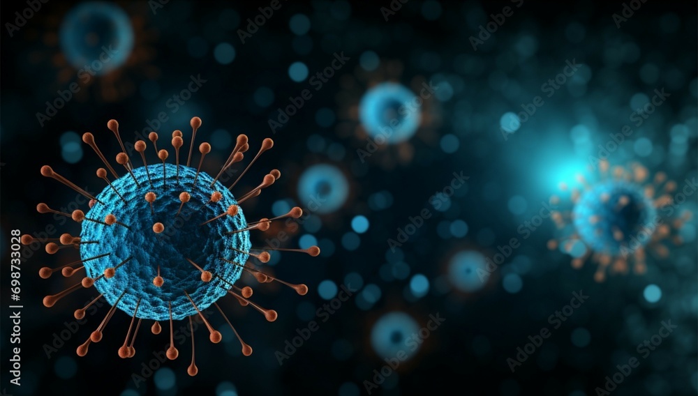 Fototapeta premium Virus visualization Coronavirus disease COVID 19 medical illustration, China pathogen
