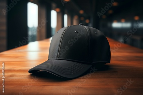 Wallpaper Mural Casual elegance portrayed as a black baseball cap sits neatly on the table Torontodigital.ca