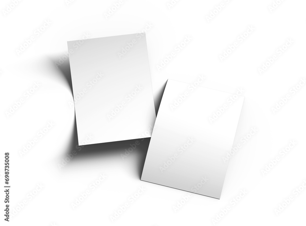 Blank A4 sheet 3d renders on a transparent background Blank A4 sheet 3d renders on a transparent background