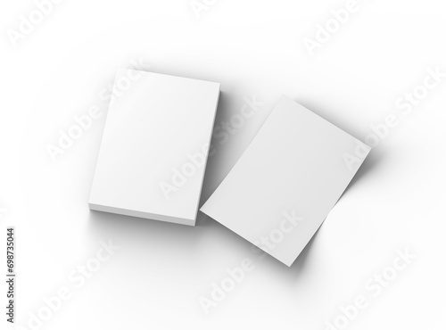 Blank A4 sheet 3d renders on a transparent background