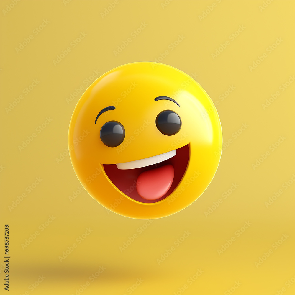 3d emoji have smile on face made with generative ai