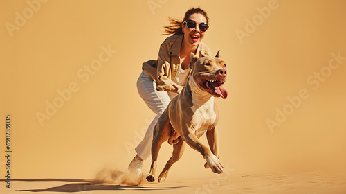 Joyful Companions: Woman and Dog in Sync