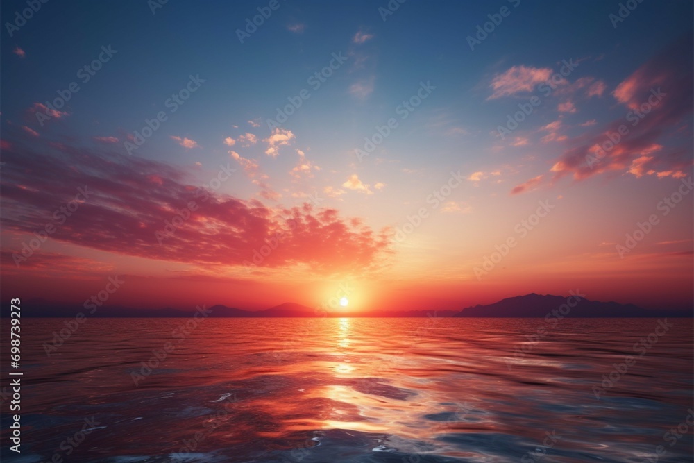 Sunrise serenity a captivating background over the expansive sea
