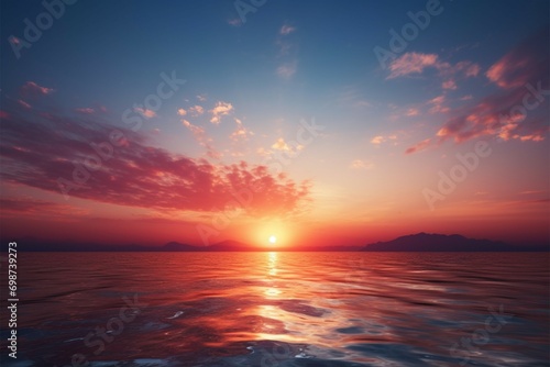 Sunrise serenity a captivating background over the expansive sea