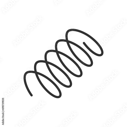 Metal spring, linear icon. Line with editable stroke
