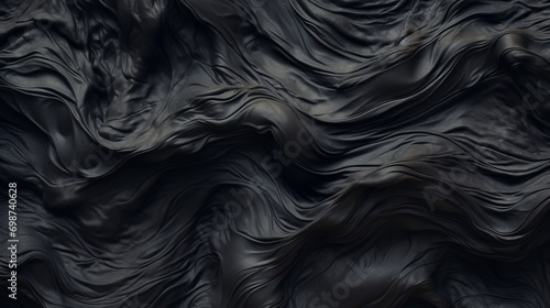 black abstract background with waves. photo