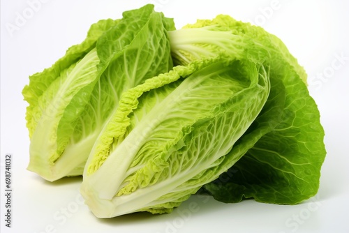 Fresh green cabbage on white for captivating ads and visually appealing packaging designs
