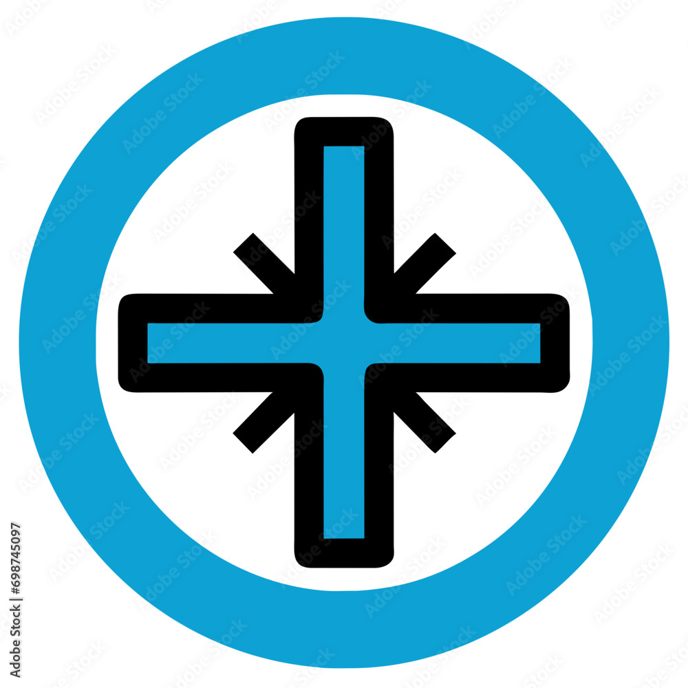 Fototapeta premium Cross in a circle vektor icon illustation