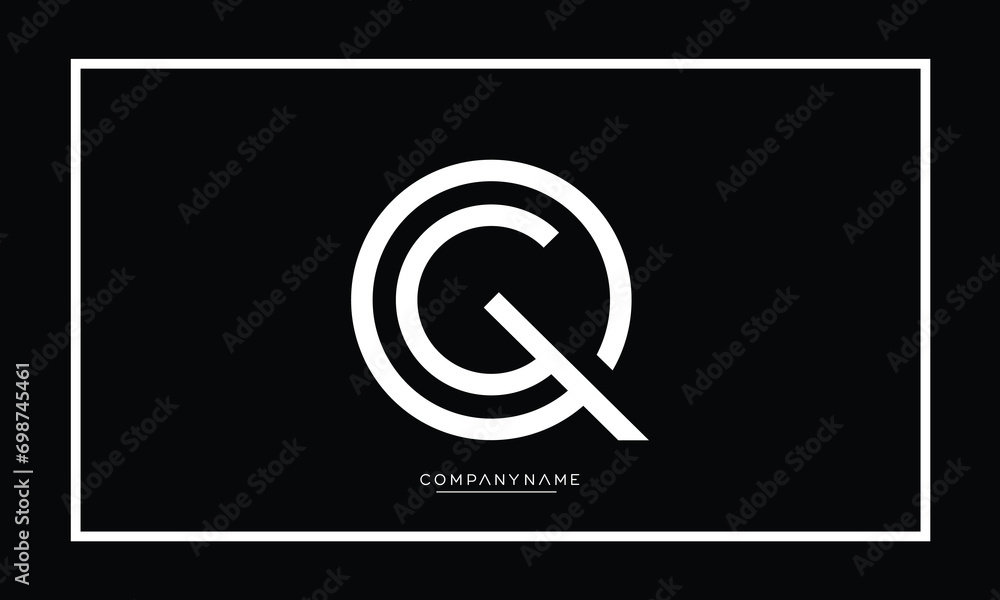 Alphabet letters QG or GQ logo monogram Alphabet letters QG or GQ logo monogram