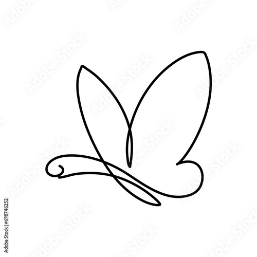 Butterfly continuous line drawing 