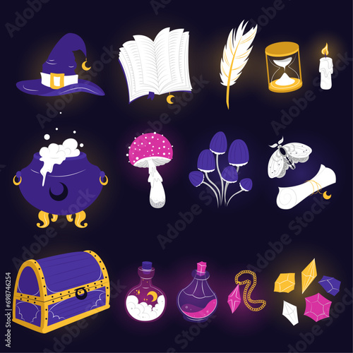 magic set, magic items, magic background, miracle, candle, enchantment, fantasy, tarot cards, occult, alchemy, wizard, tarot	