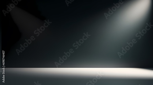 Empty light dark wall with beautiful chiaroscuro. Simple background for product display