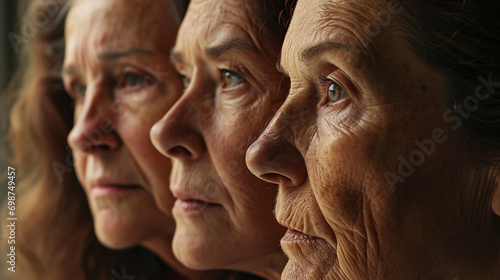 retrato de 3 generaciones de mujeres photo