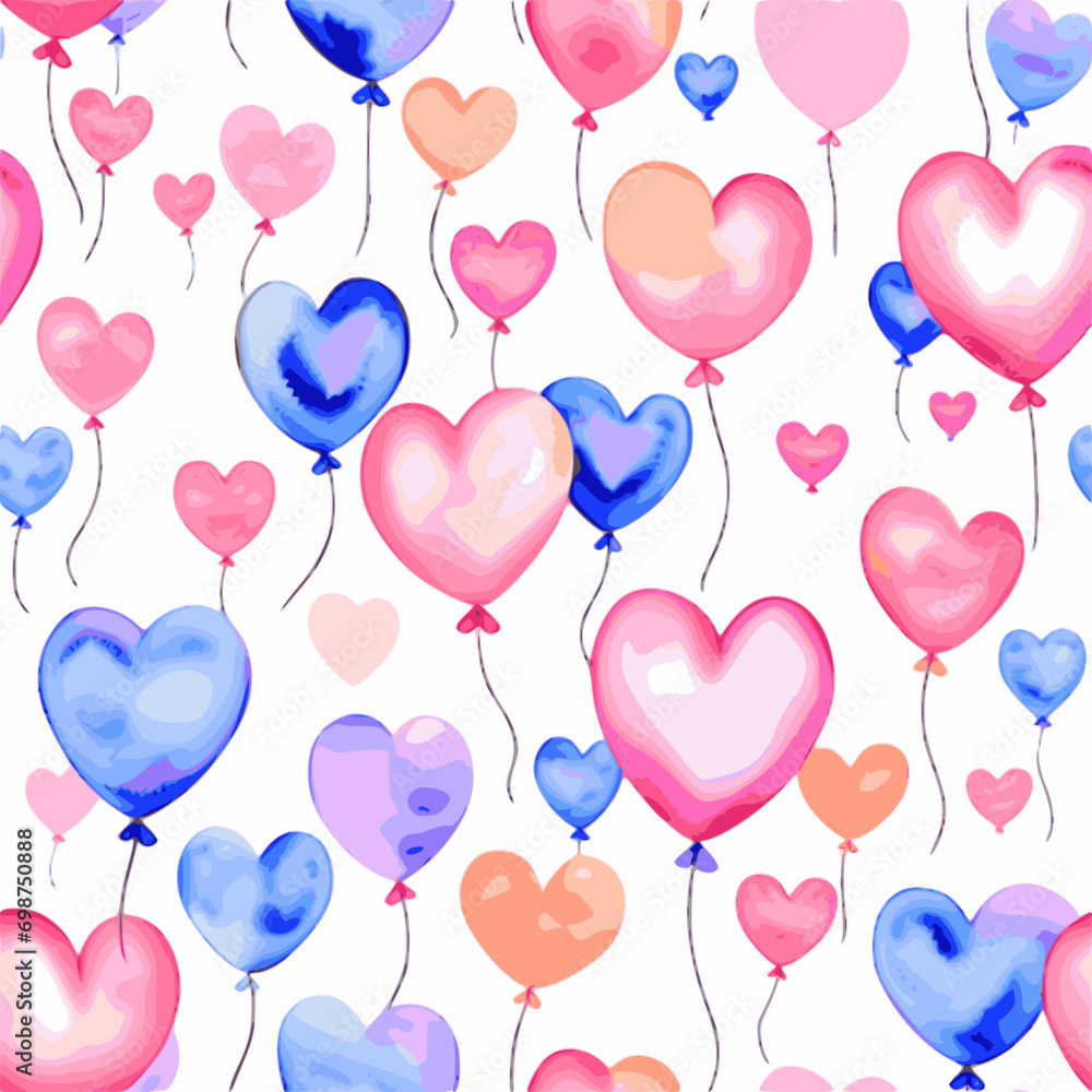 Heart Balloon Seamless Pattern Heart Balloon Seamless Pattern