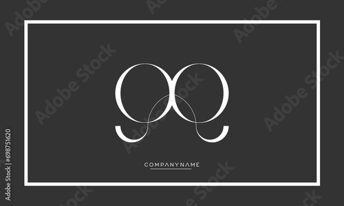 QQ or Q Alphabet letters logo monogram