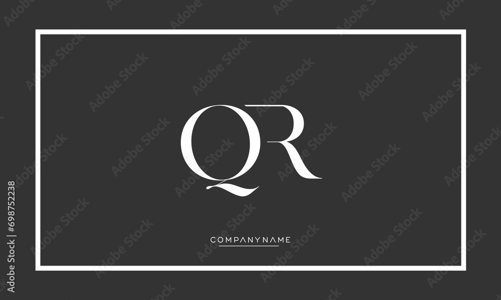 Alphabet letters QR or RQ logo monogram Alphabet letters QR or RQ logo monogram