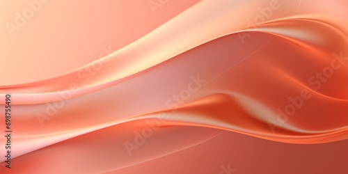 Abstract wavy pattern in peach fuzz and apricot crush colour, monochrome background for website.