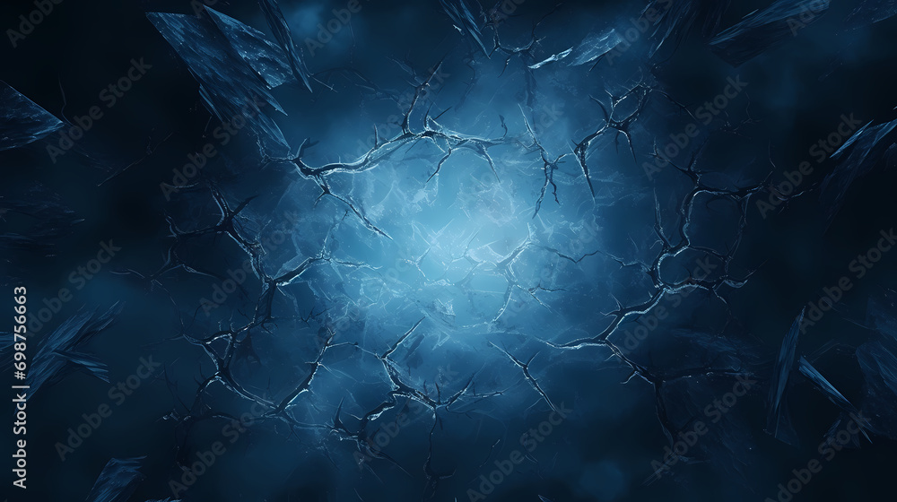 Ice winter background, black hole, crack texture blue wallpaper, PPT background Ice winter background, black hole, crack texture blue wallpaper, PPT background