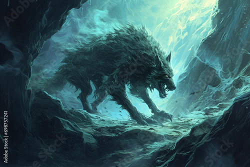 Fenrir's Awakening - A narrative unfolding the events leading to the awakening of the monstrous wolf Fenrir, foretelling Ragnarok, the end of the world photo