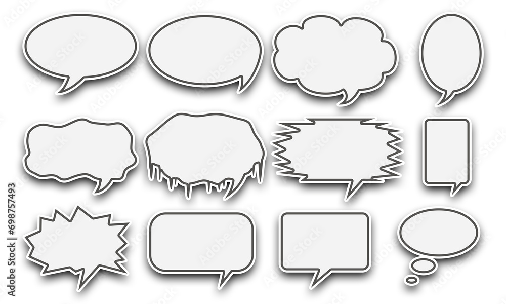 Iconos de bocadillos de hablar vacíos. Iconos de bocadillos de hablar vacíos.