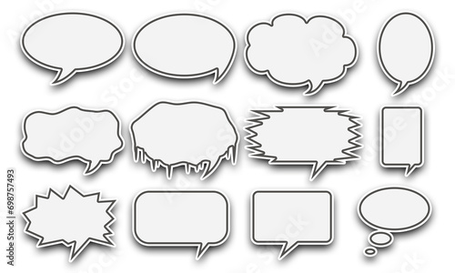 Iconos de bocadillos de hablar vacíos. photo