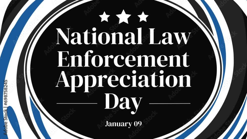 National Law Enforcement Appreciation Day patriotic 4K Animation with
