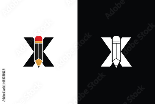 Letter S Pencil Logo Design. Letter S Pencil Vector Icon Graphic Illustration Background Template.