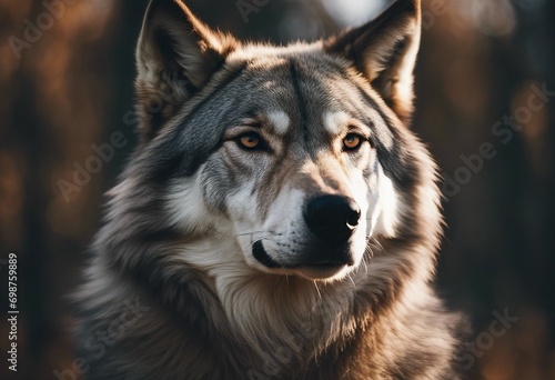 Portrait of a spiritual alpha wolf