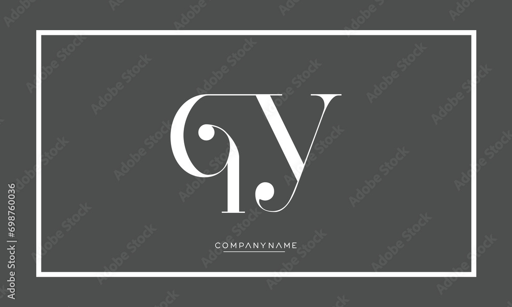 Alphabet letters QY or YQ logo monogram Alphabet letters QY or YQ logo monogram