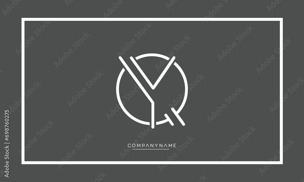 Alphabet letters QY or YQ logo monogram Alphabet letters QY or YQ logo monogram