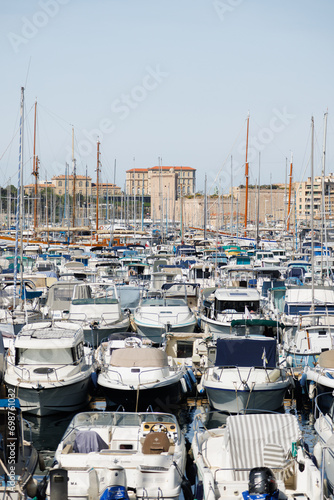 Private boats are parked in the waters of Marseille. © Yurgentum