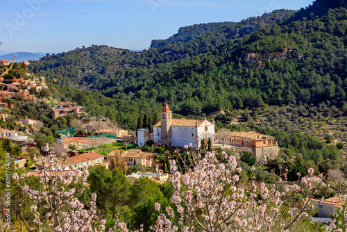 Church of Galilea in spring, Mallorca, Spring