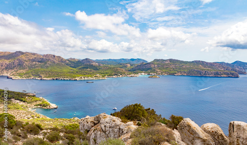 Sant Elm and Serra de Tramuntana seen from Sa Dragonera