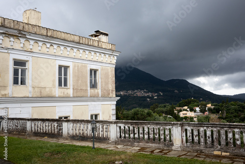 Architecture details of Achilleon, Corfu, Greece photo