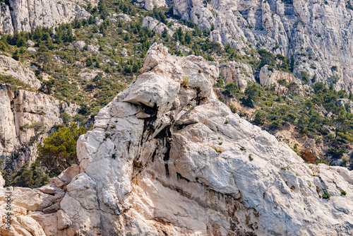 Picturesque rocky coast with a touch of greenery around.