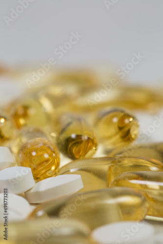 Vitamins and minerals for good health, many tablets