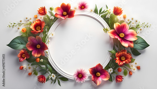 Beautiful floral frame for congratulations on Valentine's Day, Mother's Day, wedding card, © Perecciv