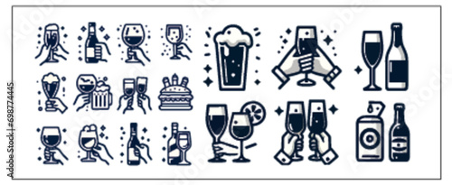 Beer icons illustration of a background