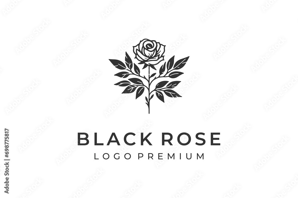 Minimalist hand drawn floral logo vector Minimalist hand drawn floral logo vector