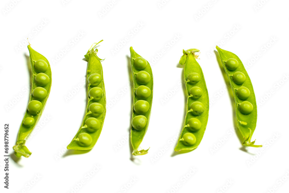 Green peas on white background Green peas on white background