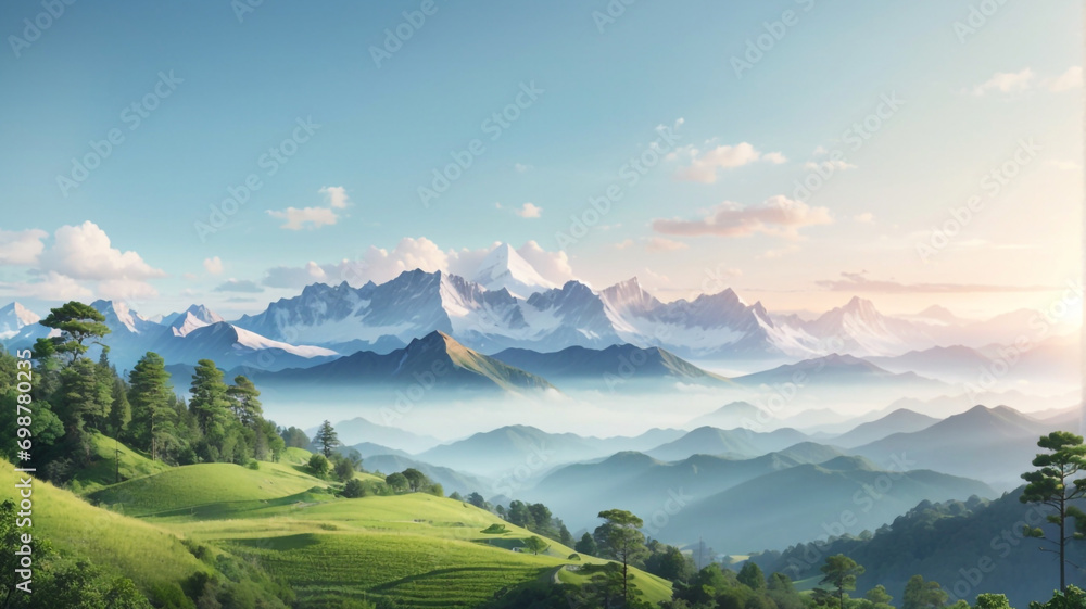 Nature's Morning Symphony: Breathtaking Panorama of Wild Beauty in High Resolution Nature's Morning Symphony: Breathtaking Panorama of Wild Beauty in High Resolution