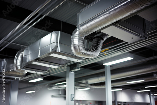 Large bright industrial hall with ventilation system throughout the premises